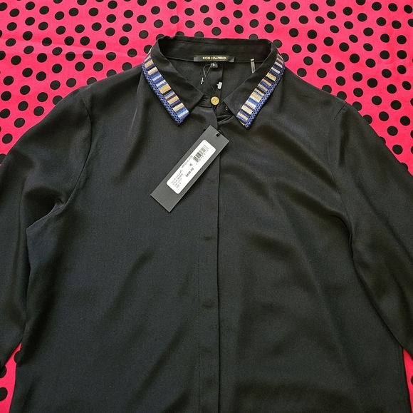 New Women's Kobi Halperin Long Sleeve Designer Blouse Size S. - Picture 11 of 15